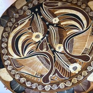 Beautiful vintage Mexican handcrafted decor plate